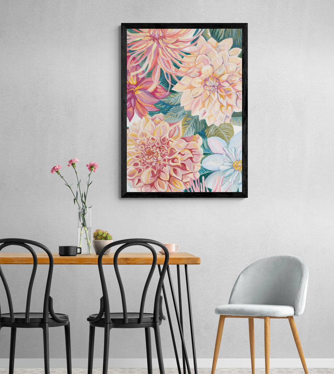 Dahlia Blossoms Art Print