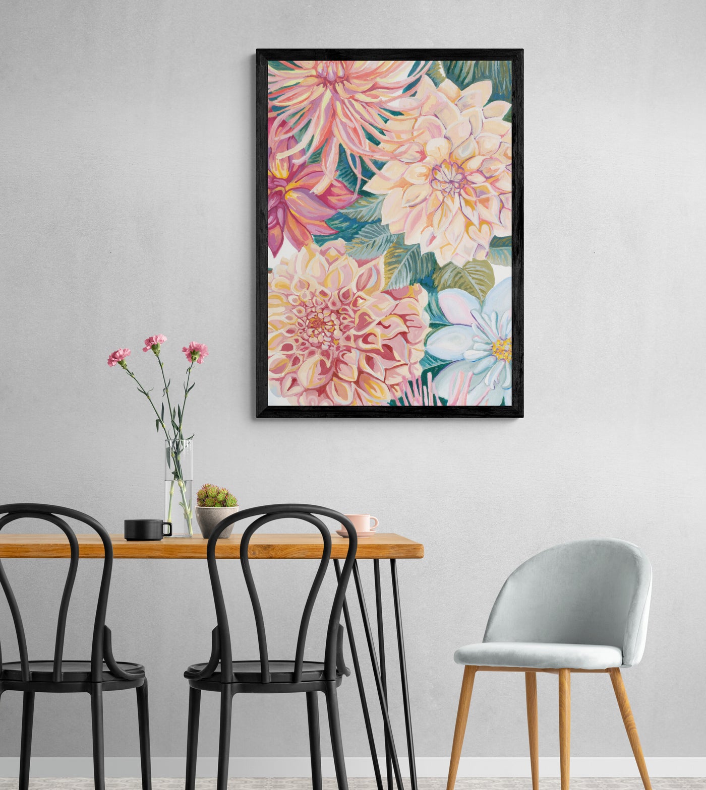 Dahlia Blossoms Art Print