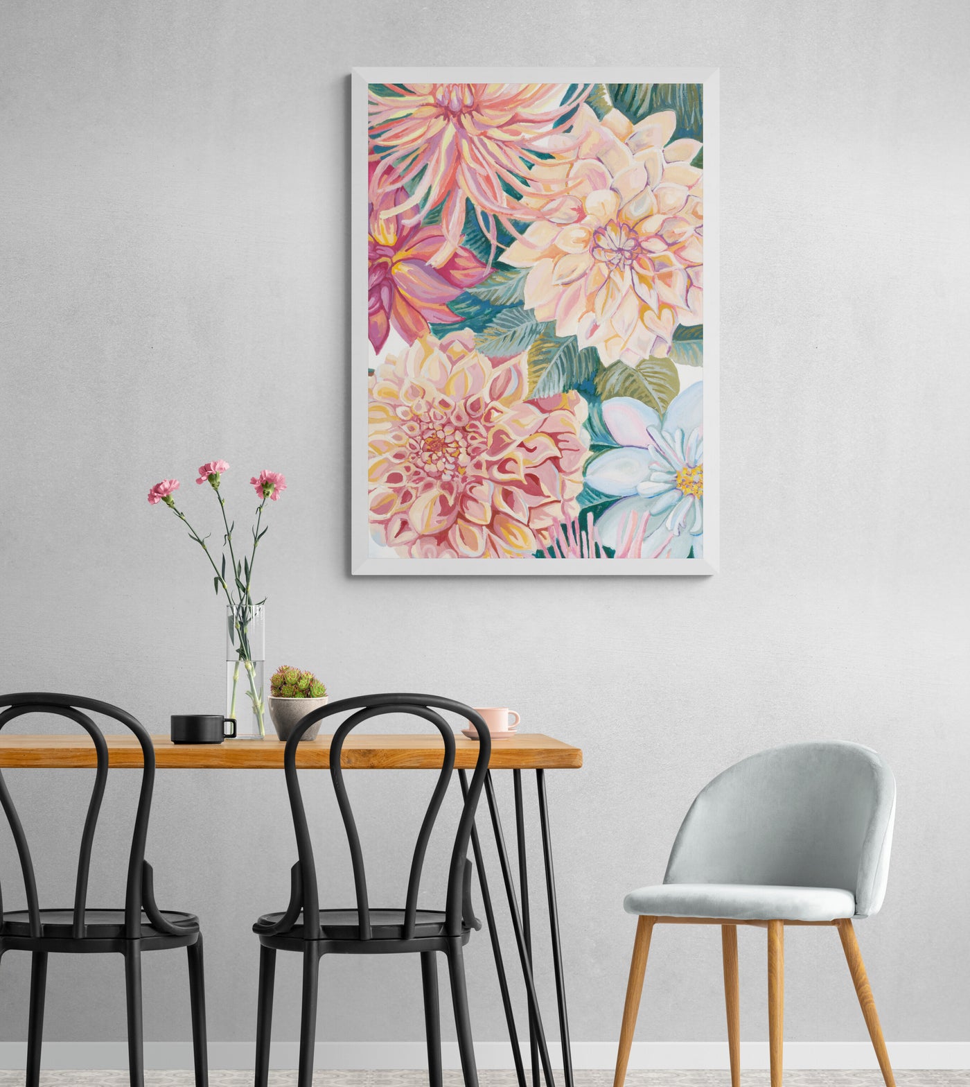 Dahlia Blossoms Art Print