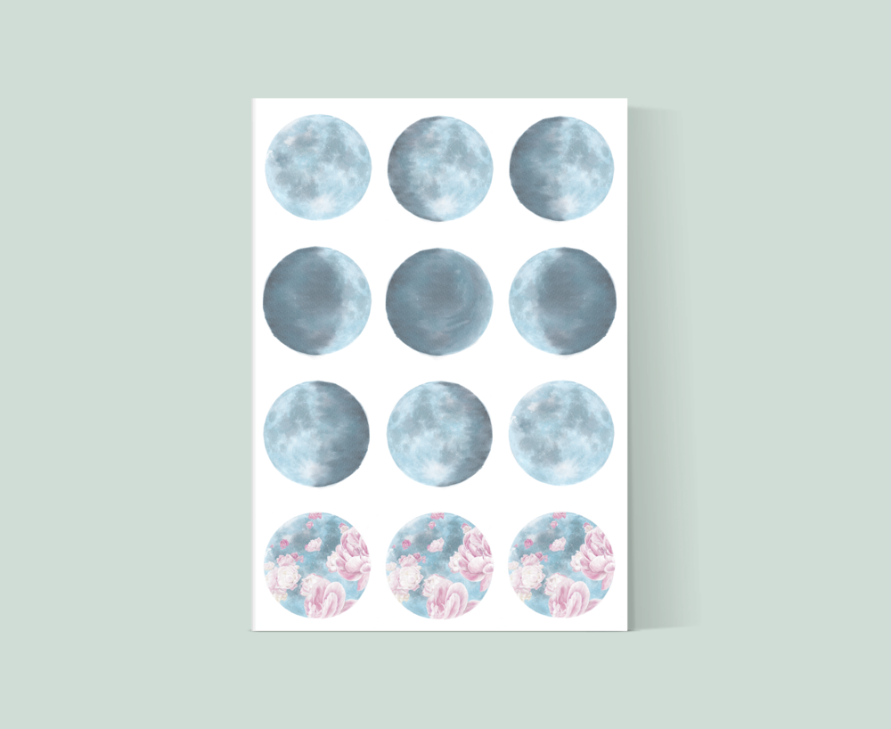 Moon Phases / Vinyl Stickers