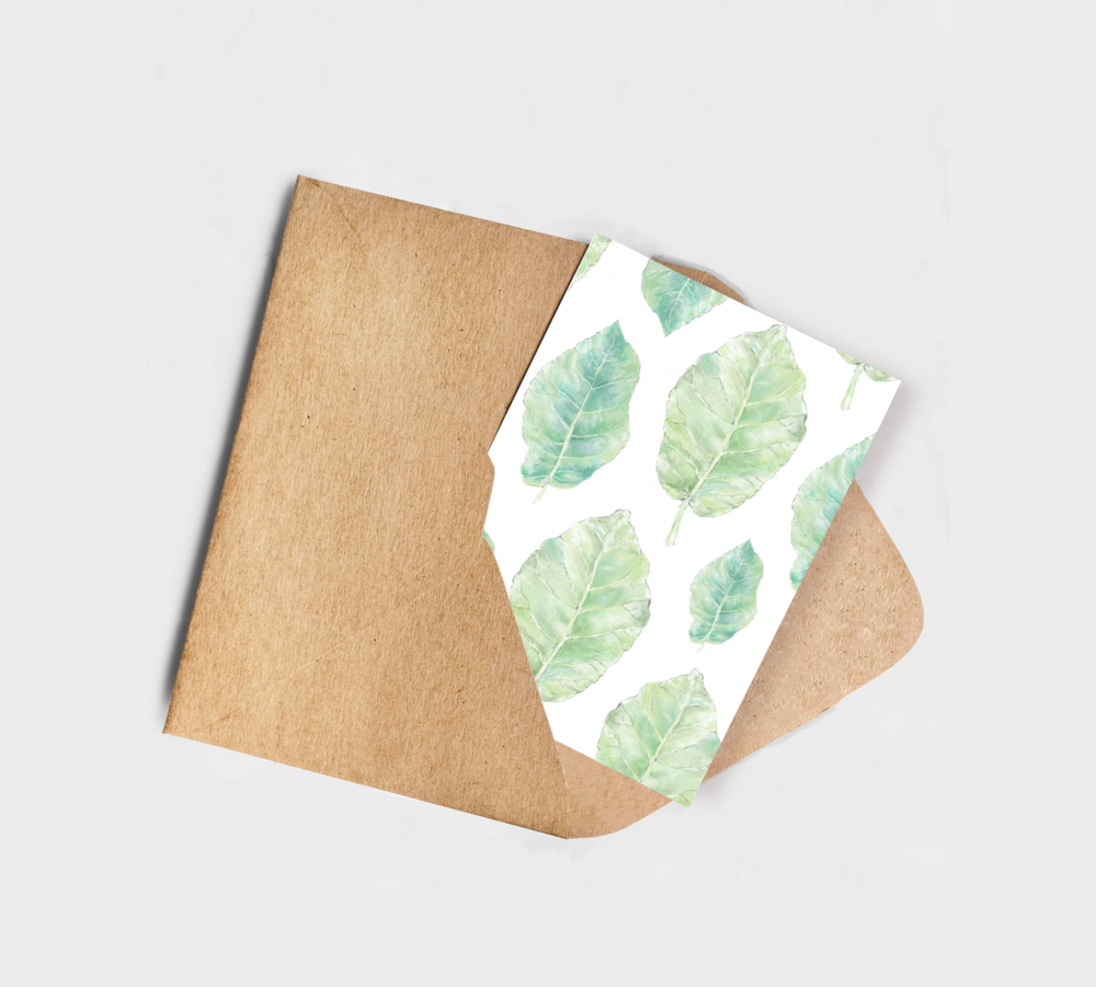 White Puka Leaf Card