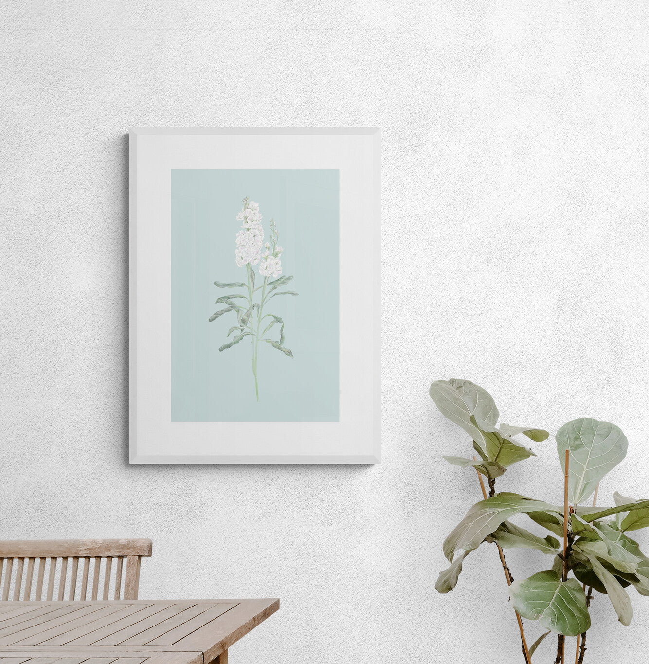 White Stock Flower Art Print