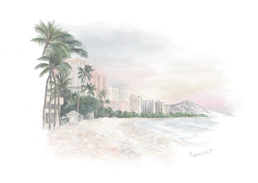 Waikiki Beach Art Print